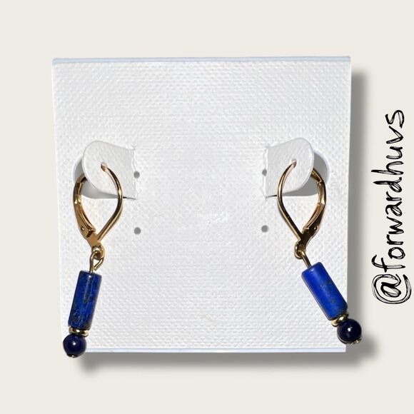 Bundle Sale 3 for $15 | Hand Crafted Blue Bead Earrings – Lever-Back Hooks - Picture 1 of 6